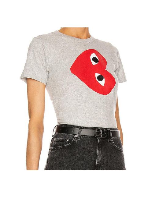 COMME DES GARÇONS PLAY Gray (Wmns) Side Logo Tee