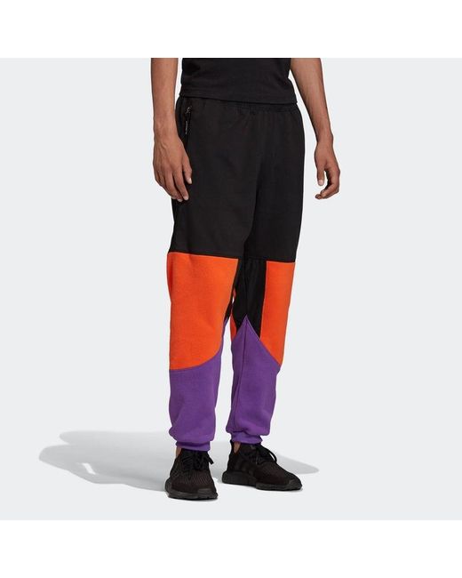 Adidas Black Originals Splicing Colorblock Casual Sports Long Pants for men