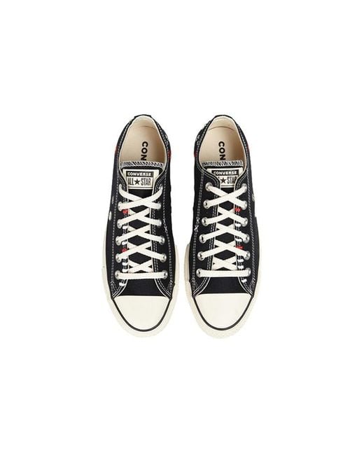 Converse Black (Wmns) Chuck Taylor All Star Lift Low 'Daisy Embroidery