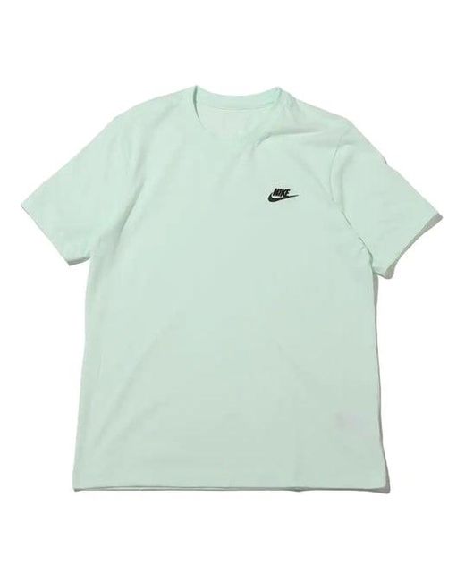 Nike Embroidered Logo Micro Mark Solid Color Short Sleeve Green T-shirt for men