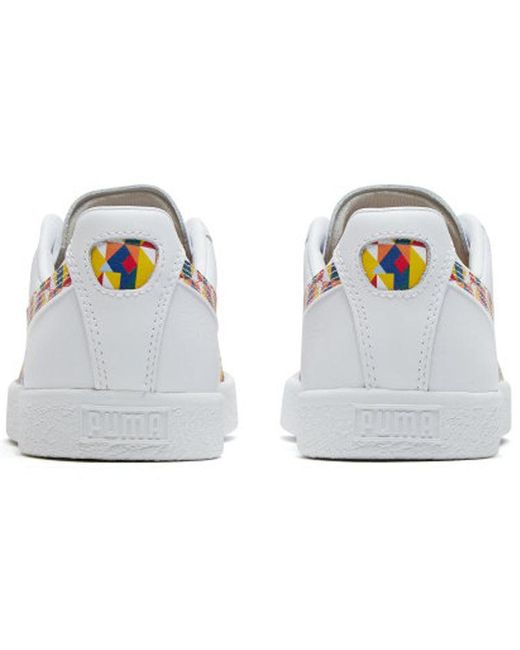 PUMA White Clyde Graffiti Retro Casual Skateboarding Shoes for men