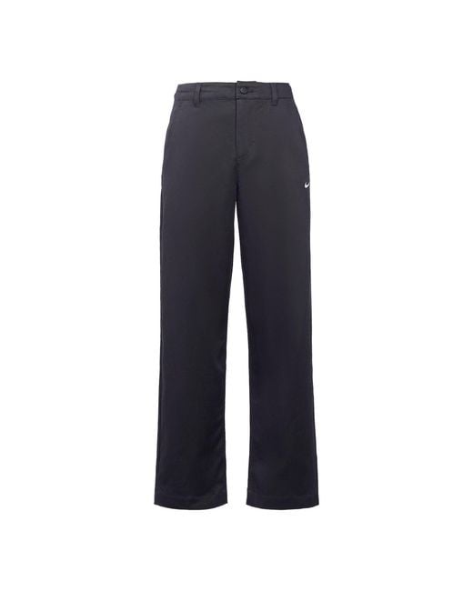 Nike Blue Life Solid Color Logo Printing Loose Straight Casual Pants/Trousers for men