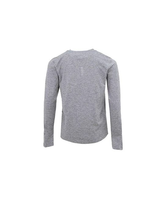 Nike Gray (Wmns) Running Sports Round Neck Quick Dry Long Sleeves T-Shirt