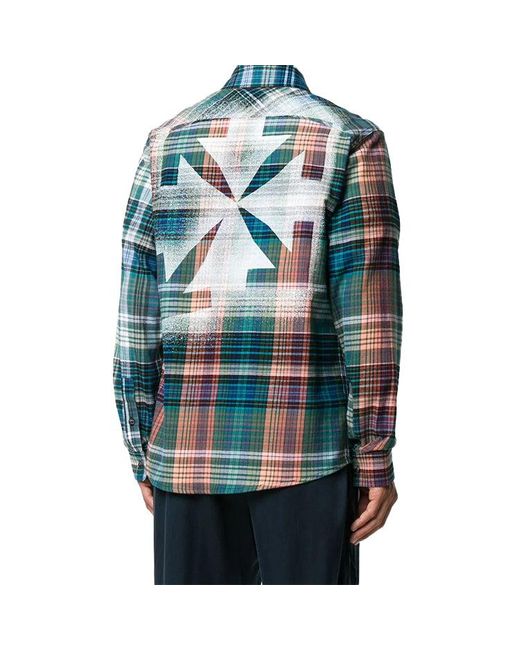 Off-White c/o Virgil Abloh Blue Fw20 Arrows Printing Long-Sleeved Shirt for men