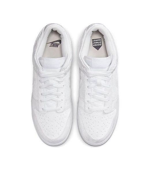Nike White X Dover Street Market Dunk Low Velvet' for men