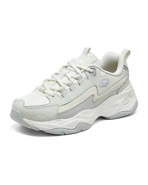 Skechers White D'Lites 4.0 Shoes Light' for men