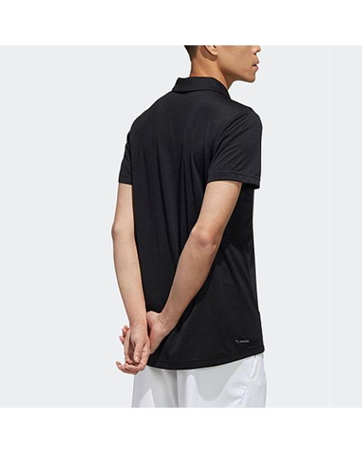 Adidas Black Training Sports Short-Sleeve Polo Shirt for men