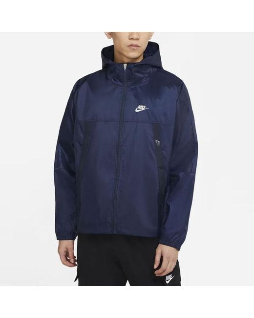 Nike Blue As Sportswear Ltwt Wvn Jkt Jacket Revival Obsidian for men