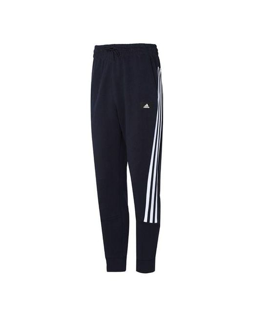 Adidas Blue Fi 3S Pant Logo Printing Bundle Feet Sports Pants/Trousers/Joggers for men