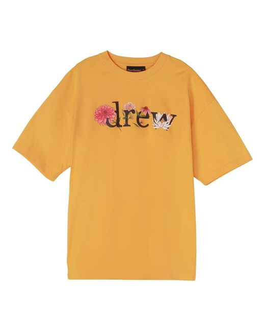Drew House Yellow Ssense Exclusive Floral T-Shirt 'Golden' for men