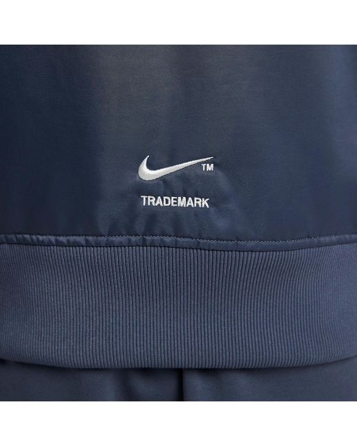 Nike Blue Sportswear Swoosh Therma-Fit Contrasting Colors Large Logo Reversible Loose Aviator Padded Jacket for men