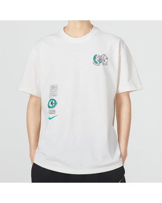 Nike White Bonsai Alphabet Casual Printing Short Sleeve for men