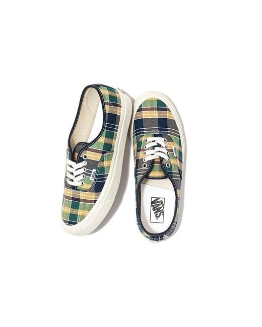 Vans Blue Style 44 Low Tops Casual Skateboarding Shoes Plaid for men