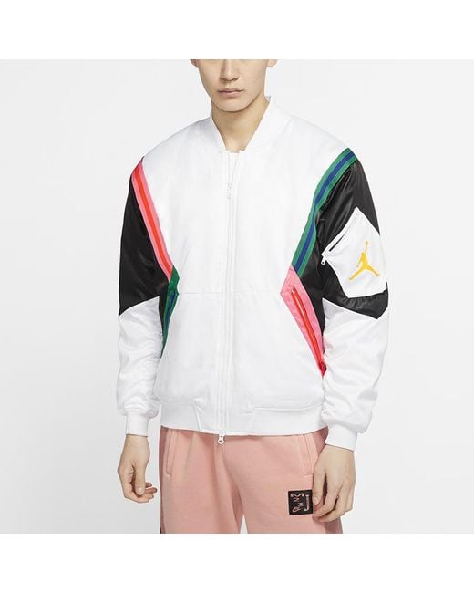 Nike Blue Wings Ma-1 Casual Sports Colorblock Stand Collar Jacket for men