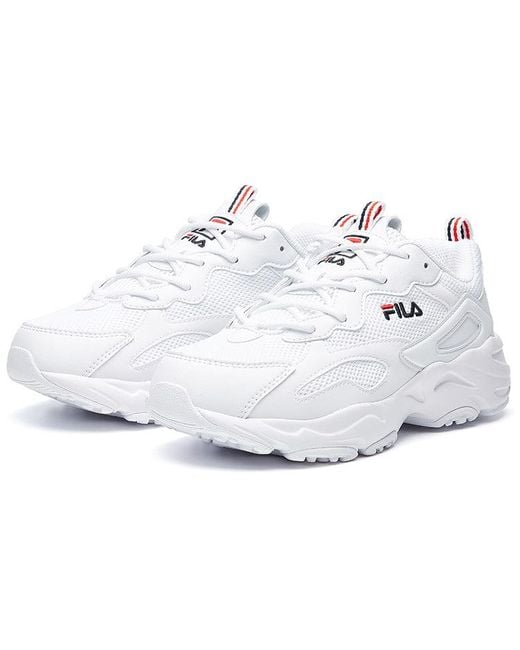 Fila White (Wmns) Tracer Series Wear-Resistant Low Tops Casual Shoe