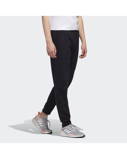 Adidas Black Neo Logo Pattern Bundle Feet Casual Sports Pants for men