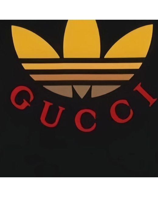 Gucci Black X Adidas Cotton T-Shirt for men