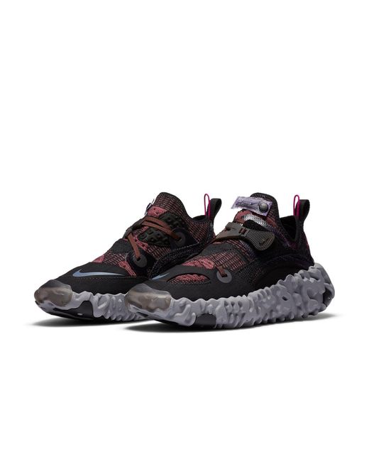 Nike Black Ispa Overreact Flyknit 'Shadowberry' for men