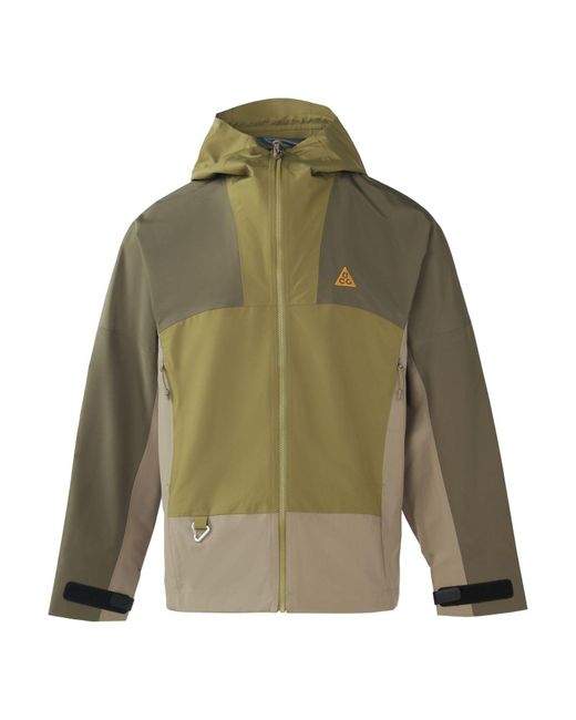 Nike Green Acg Splicing Long Sleeves Hooded Jacket Autumn for men