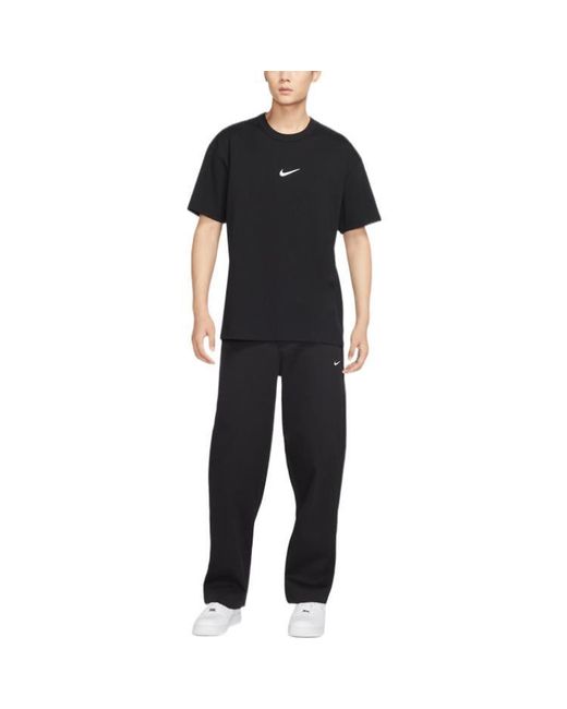 Nike Blue Life Solid Color Logo Printing Loose Straight Casual Pants/Trousers for men