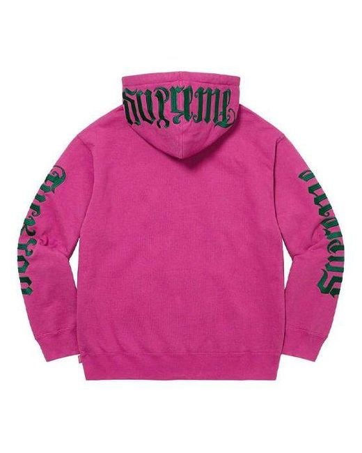 Supreme Pink Ambigram Hooded Sweatshirt for men