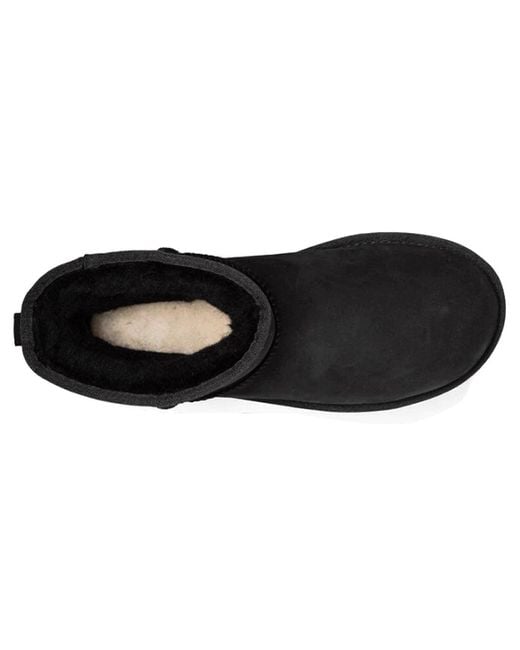 Ugg Black (Wmns) Classic Mini Leather Snow Boots