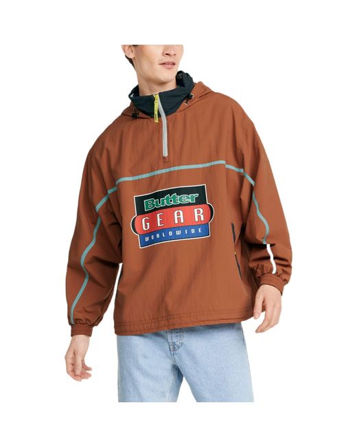 PUMA Orange X Butter Goods Lightweight Pop Over Top Half Zip Hoodie for men