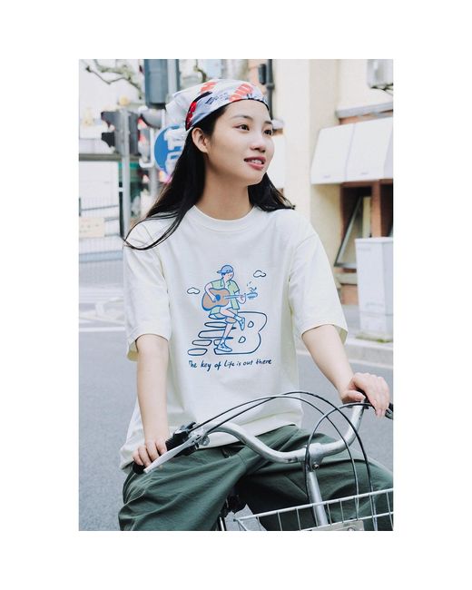 New Balance White X Pk Guitar Graphic T-Shirt 'Ivory'