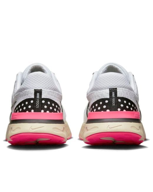 Nike White React Infinity Run Flyknit 3 Hyper' for men