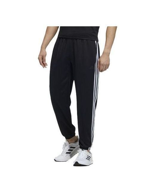 Adidas Black 3S Pants Stripe Lacing Bundle Feet Training Sports Pants for men
