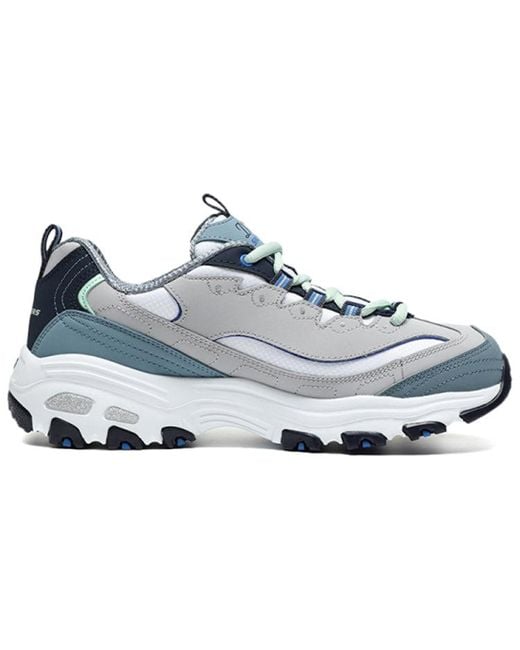 Skechers Blue (Wmns) D Lites 1.0 Low Running Shoes