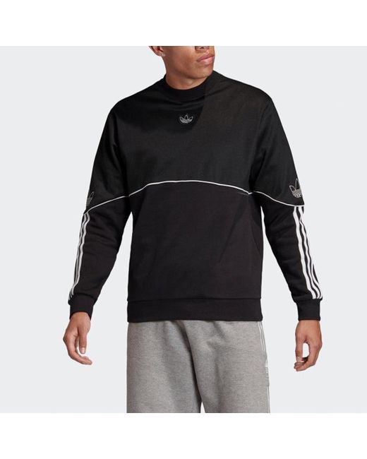 Adidas Black Originals Outline Crw Ft Soccer/Football Sports Stylish Round Neck Long Sleeves for men