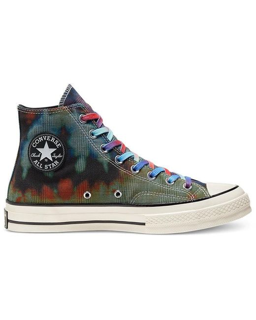 Converse Blue Chuck 70 High 'Tie Dye Plaid' for men