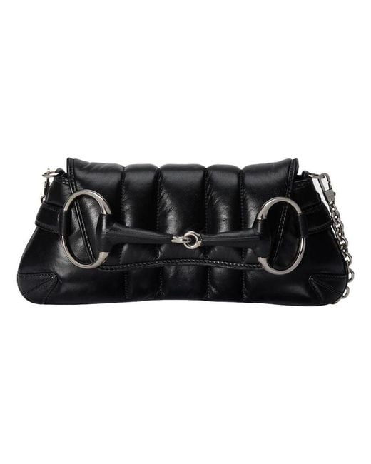 Gucci Black Gucci Horsebit Chain Small Shoulder Bag