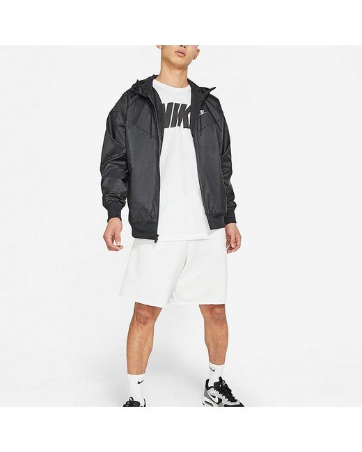 Nike Black Sportswear Windrunner Sports Training Hooded Woven Jacket for men