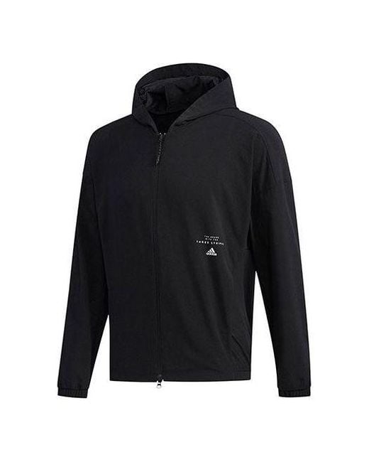 Adidas Blue Casual Sports Hooded Jacket for men