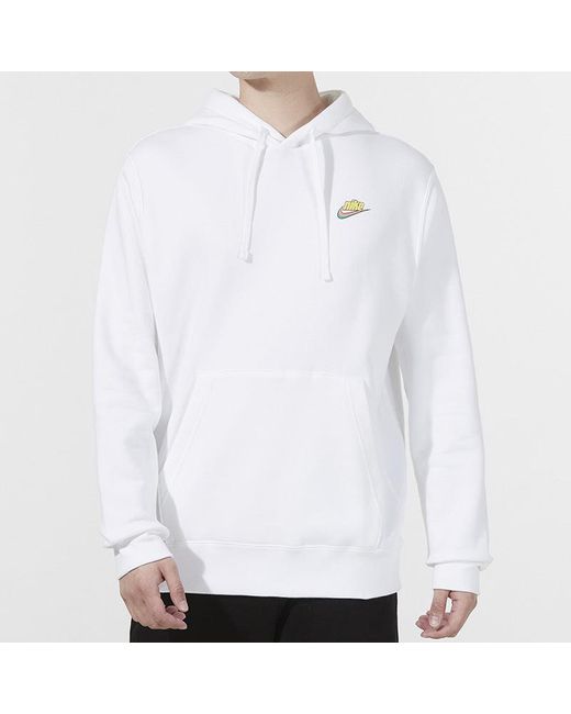 Nike White Sportswear Keep It Clean Casual Sports Pullover Fleece Lined for men