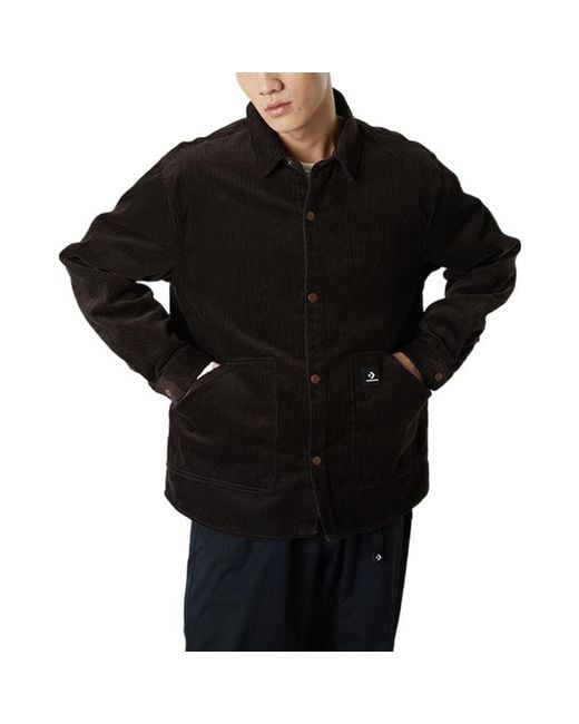 Converse Black Corduroy Button Shirt 'Dark' for men