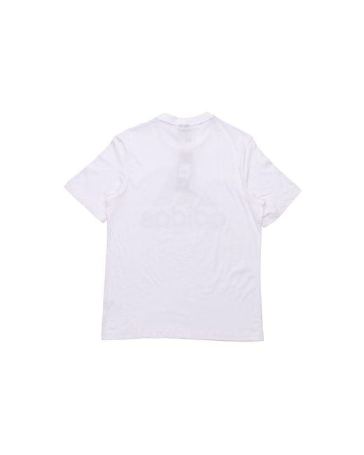Adidas White Classical Logo Printed Tee for men