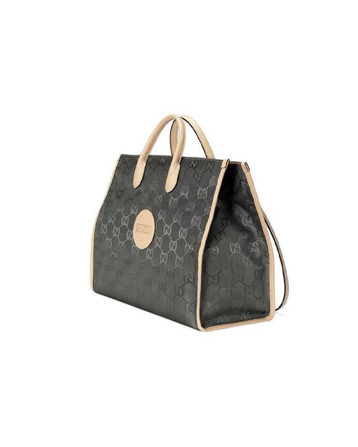 Gucci Black (Wmns) Logo Patternprint Off The Gridseries Tote Handholdbag Darkgray