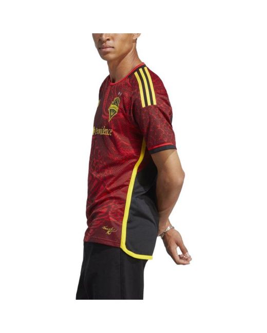 Adidas Red Seattle Sounders Fc 23/24 Away Authentic Jersey for men