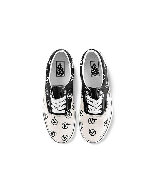 Vans White Era Full Print Retro Casual Skate Shoes for men