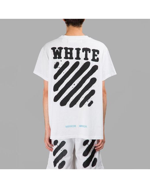 Off-White c/o Virgil Abloh White C/O Virgil Abloh Tiger Stripes Splash Ink Printing Short Sleeve T-Shirt for men
