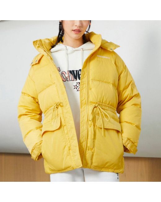Converse Yellow (Wmns) Cargo Hooded Down Jacket