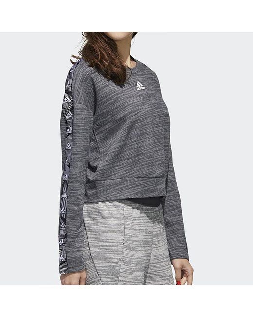 Adidas Gray (Wmns) Short Round Neck Pullover Sports