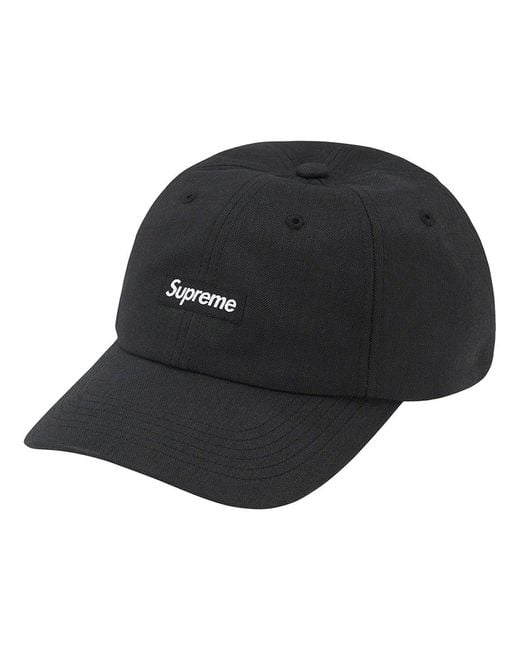 Supreme Black Brushed Cordura Small Box 6-Panel for men