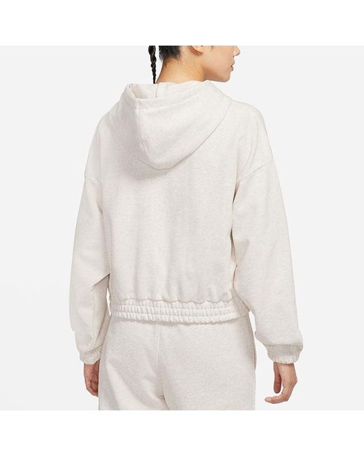 Nike Gray (Wmns) Casual Sports Knit Loose Hoodie Short Coconut Milk