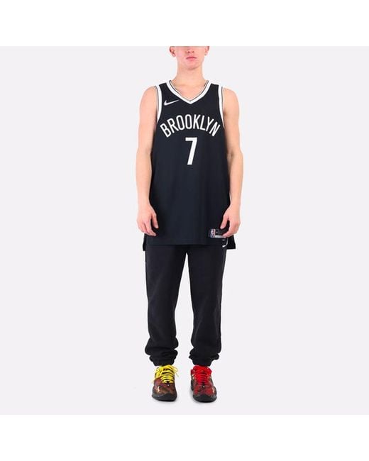 Nike Black Brooklyn Nets 2020 Icon Edition Authentic Jersey 'Kevin Durant 7' Cw3436-012 for men