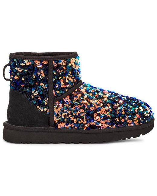 Ugg Blue (Wmns) Classic Mini Stellar Sequin Snow Boots