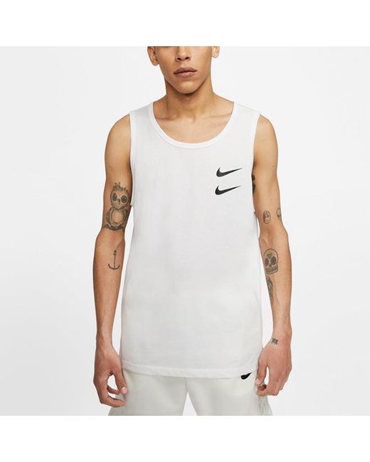 Nike White Swoosh Casual Sports Printing Breathable Vest for men